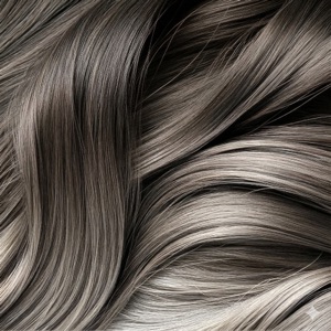 Salt and pepper grey hair color swatch from the Hair AI app