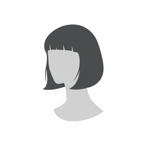 Micro bangs hairstyle silhouette