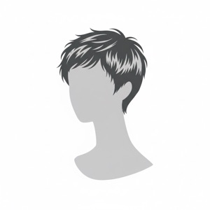 Textured pixie haircut silhouette