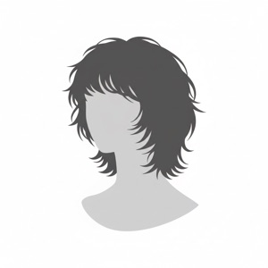 Wolf cut hairstyle silhouette